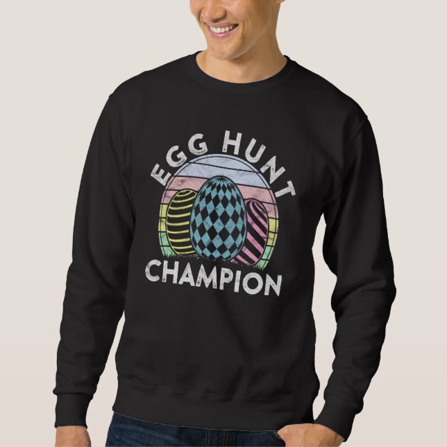 Egg Jagd Champion Sunset Egg Jagd Bunny Easte Sweatshirt (Vorderseite)