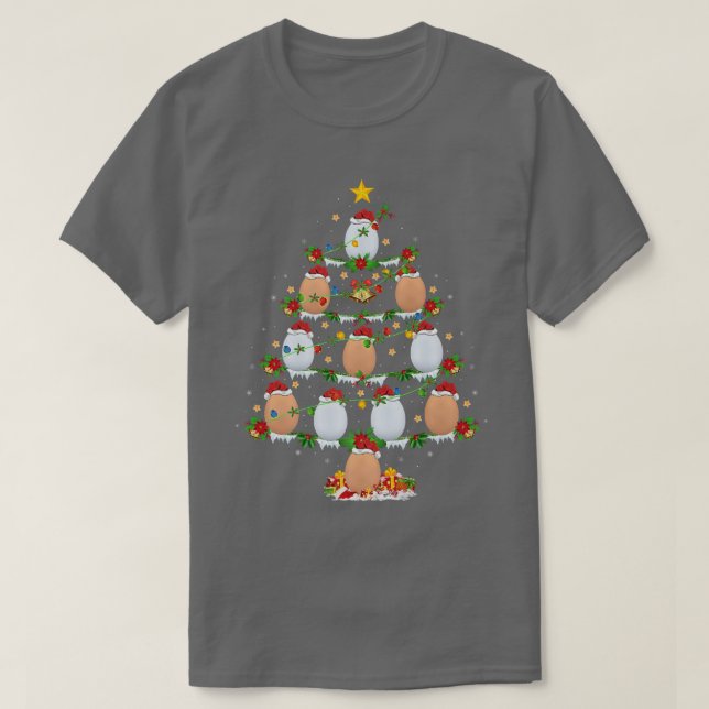 Egg Lover Xmas Lights Eggs Christmas Tree  T-Shirt (Design vorne)