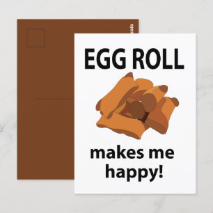 Egg Roll Macht Mich Glücklich Egg Roll Postkarte