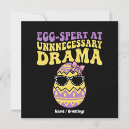 Egg-spert At Unnecessary Drama Funny Retro Easter  Einladung