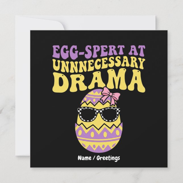 Egg-spert At Unnecessary Drama Funny Retro Easter  Einladung (Vorderseite)