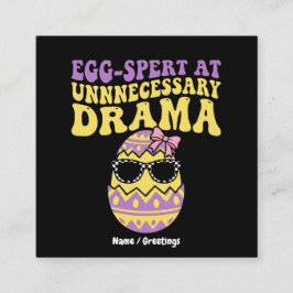Egg-spert At Unnecessary Drama Funny Retro Easter  Quadratische Visitenkarte