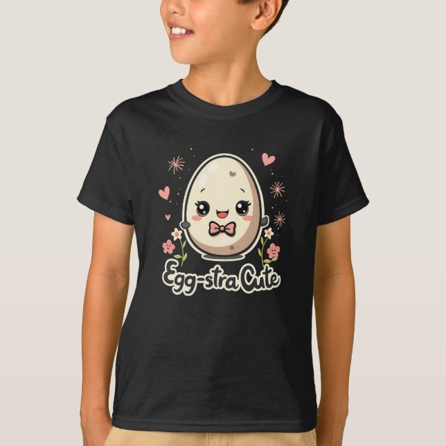 Egg-stra Niedlich - Kawaii Osterei mit Bow T-Shirt (Vorderseite)