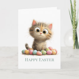 Egg-stra Silly Easter Cat Greeting Card Karte