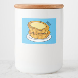 Egg tart cartoon illustration lebensmitteletikett