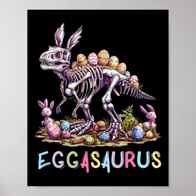 Eggasaurus Ostern Stegosaurus Dinosaur Jungen Kind Poster (Vorne)
