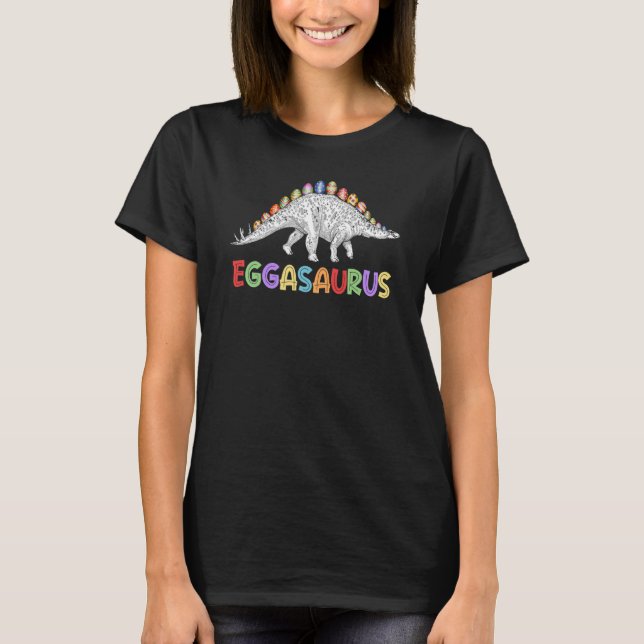 Eggasaurus Stegosaurus Egg Dinosaur Happy Oaster D T-Shirt (Vorderseite)