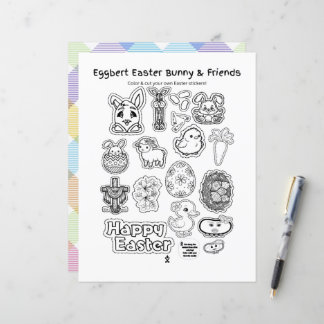 Eggbert Osterhase und Freunde! Papierblatt
