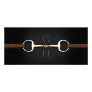 Eggbutt Snaffle Bit & Laked Reins Pferdegeschäft Werbekarte