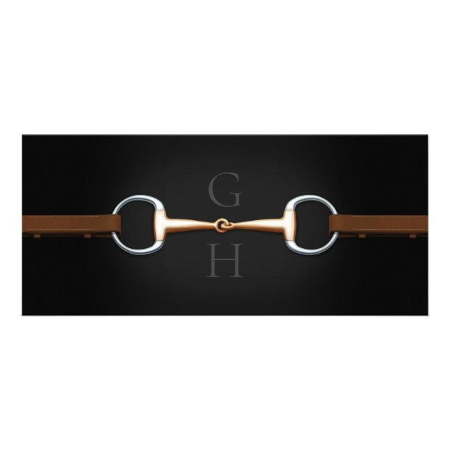 Eggbutt Snaffle Bit & Laked Reins Pferdegeschäft Werbekarte (Vorne)