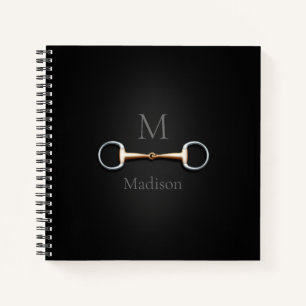 Eggbutt Snaffle Bit Mit Monogramm 8x8 Reittier Notizbuch