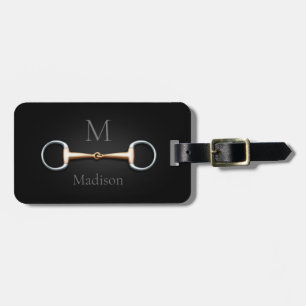 Eggbutt Snaffle Bit Mit Monogramm Euqestrian Gepäckanhänger