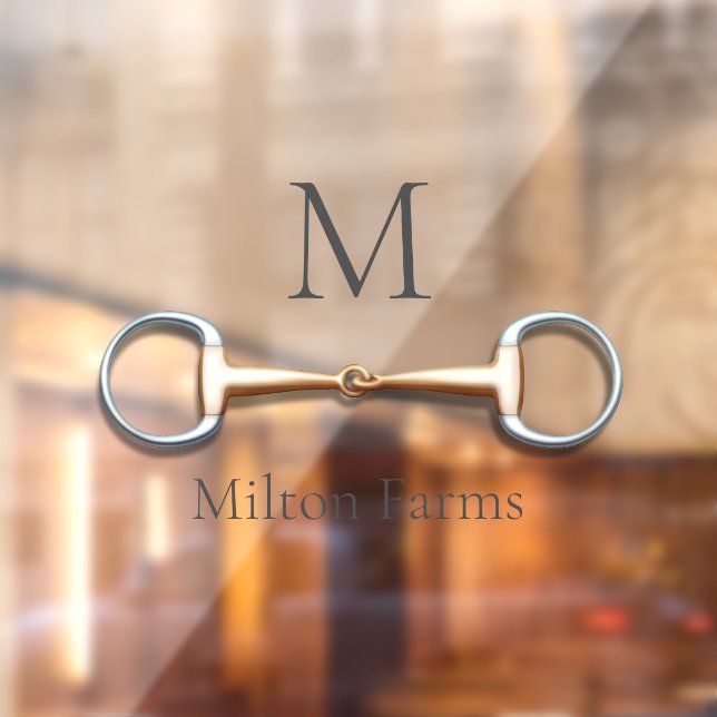 Eggbutt Snaffle Bit Mit Monogramm Reitfenster Fensteraufkleber (Blatt 2)