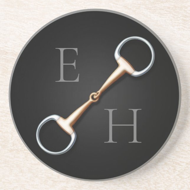 Eggbutt Snaffle Bit Mit Monogramm Reittier Getränkeuntersetzer (Vorne)