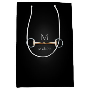 Eggbutt Snaffle-Bit-Name und Monogramm Mittlere Geschenktüte