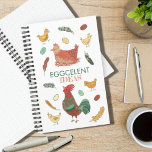Eggcelent Ideas Funny Chicken Pun Notizbuch<br><div class="desc">Eggcelent Ideas Funny Chicken Pun Notebook Dieses niedliche Tagebuch mit handgezogenen Küken, Eiern, Federn und einem Hahn und Henne ist der perfekte Ort, um alle Ihre Gedanken und Notizen zu schreiben! Wählen Sie aus verschiedenen Papiersorten für Ihre eigenen Bedürfnisse. Benutzen Sie als Bullet Journal, Sketchbook, Schulheft, Tagebuch, um Listen zu...</div>