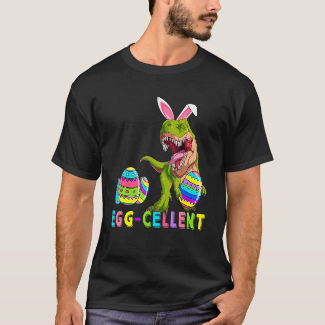 Eggcellent Eggs Cellent Hunter Dinosaur Bunny rex T-Shirt (Vorderseite)