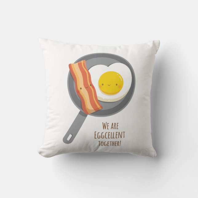 Eggcellent zusammen niedliches Speck-und Ei-Kissen Kissen (Vorderseite)