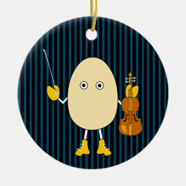 Egghead Violinist Keramik Ornament (Vorne)