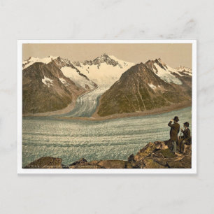Eggishorn, Grosser Aletschgletscher, mit Aletschho Postkarte