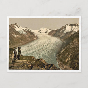 Eggishorn, Grosser Aletschgletscher, mit Jungfrau, Postkarte
