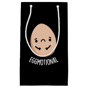 Eggmotional Funny Emotional Egs Pun Dark BG Kleine Geschenktüte
