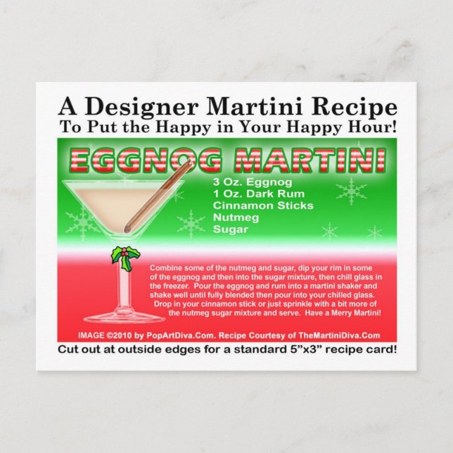 Eggnog Christmas Martini Rezept Postkarte (Vorderseite)