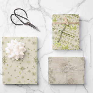 Eggnog Collection - Avocado Geschenkpapier Set