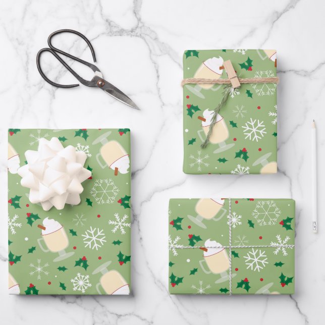 Eggnog Pattern Geschenkpapier Set (Vorderseite)