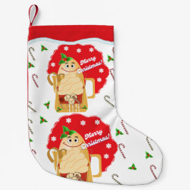Eggnog Strumpf - Single-Seitenaufdruck rot Kleiner Weihnachtsstrumpf