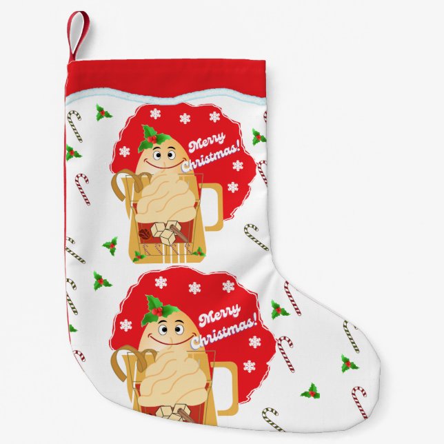 Eggnog Strumpf - Single-Seitenaufdruck rot Kleiner Weihnachtsstrumpf (Vorderseite)
