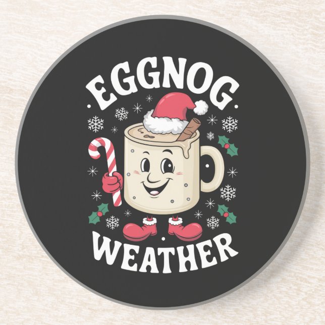 Eggnog Weather Christmas Retro Getränkeuntersetzer (Vorne)