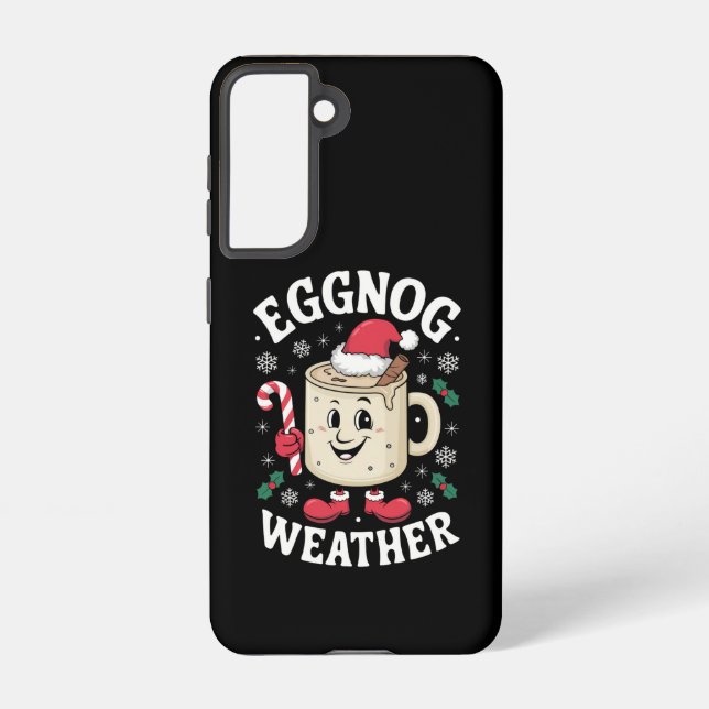 Eggnog Weather Christmas Retro Samsung Galaxy Hülle (Rückseite)
