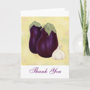 Eggpflanze und Knoblauch Vielen Dank notecard Dankeskarte
