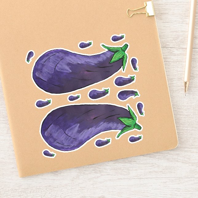 Eggplant Aufkleber (Notizbuch)