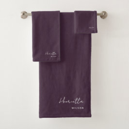 Eggplant Badetücher Badezimmer Elegant Stilvoll Badhandtuch Set
