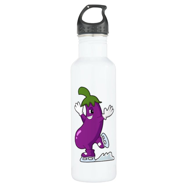 Eggplant bei Ice Skaten mit Ice-Skaten Edelstahlflasche (Vorderseite)
