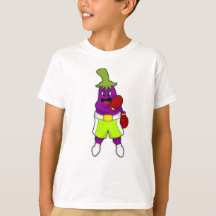 Eggplant beim Boxen mit Boxhandschuhen T-Shirt