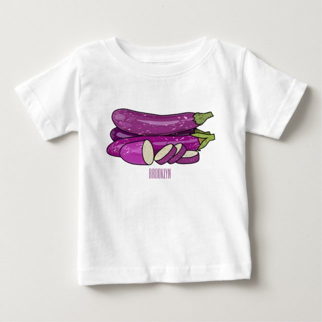 Eggplant Cartoon-Abbildung Baby T-shirt (Vorderseite)
