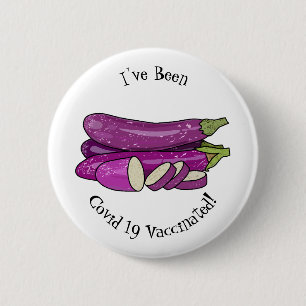 Eggplant Cartoon-Abbildung Button
