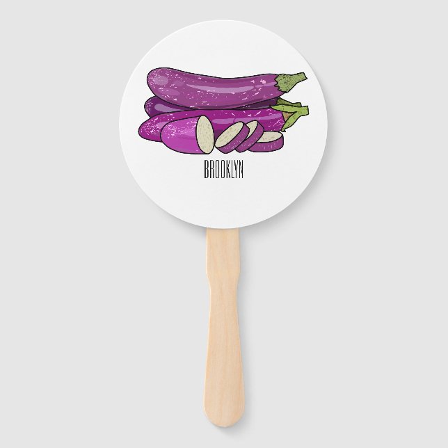 Eggplant Cartoon-Abbildung Fächer (Vorderseite)