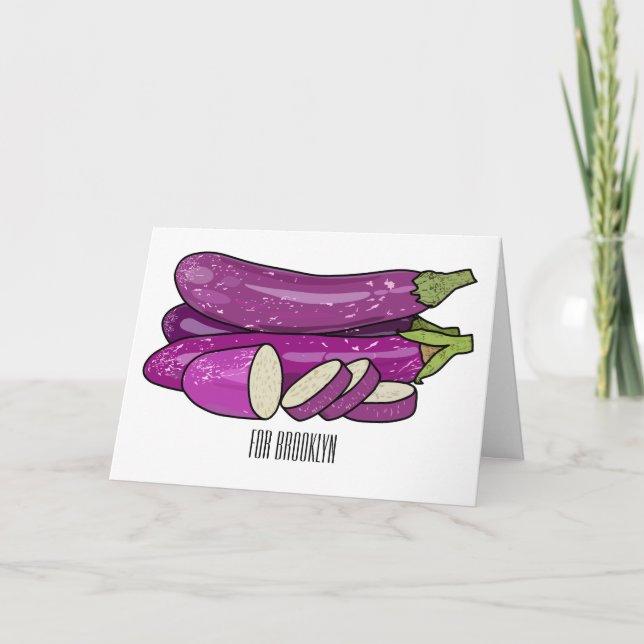 Eggplant Cartoon-Abbildung Karte (Vorderseite)