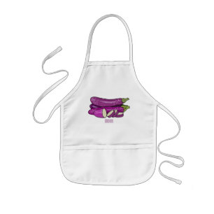 Eggplant Cartoon-Abbildung Kinderschürze