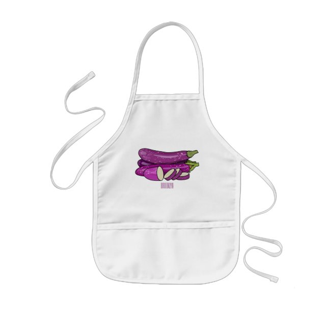 Eggplant Cartoon-Abbildung Kinderschürze (Vorne)