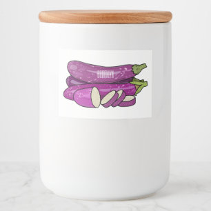 Eggplant Cartoon-Abbildung Lebensmitteletikett