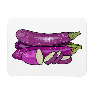 Eggplant Cartoon-Abbildung Magnet