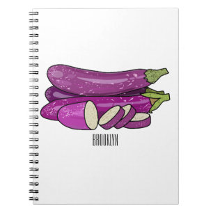 Eggplant Cartoon-Abbildung Notizblock