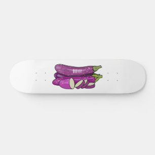 Eggplant Cartoon-Abbildung Skateboard