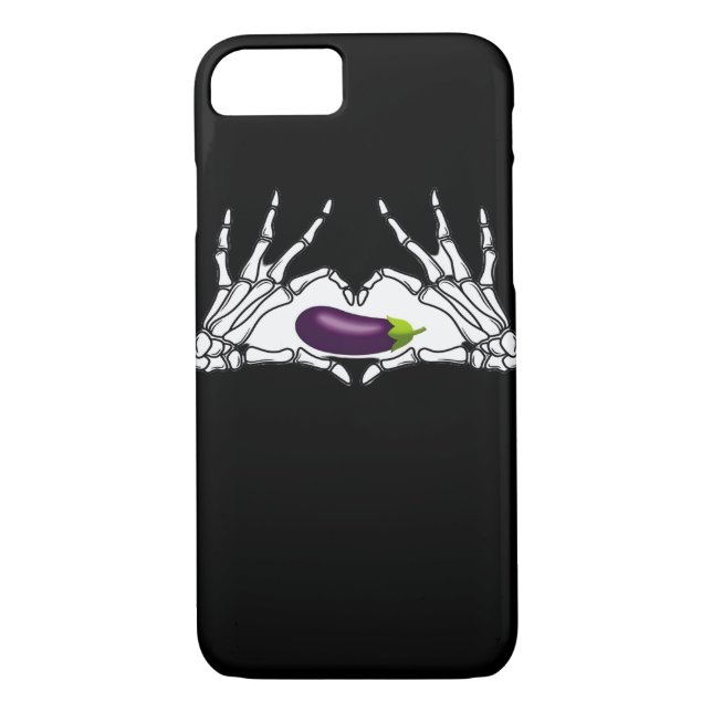 Eggplant Classic - Skeleton Hands Herz Case-Mate iPhone Hülle (Rückseite)