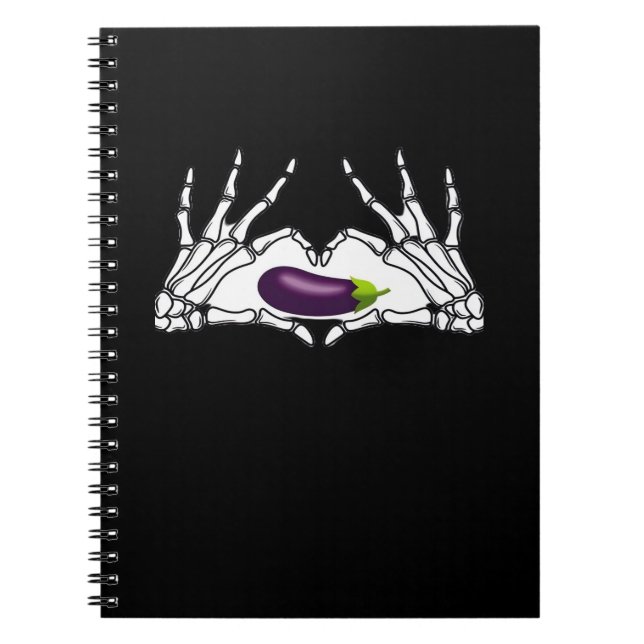 Eggplant Classic - Skeleton Hands Herz Notizblock (Vorderseite)